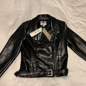 Noisy May faux leather biker jacket